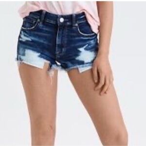 AEO Hi-Rise Shortie Blue Jean Shorts